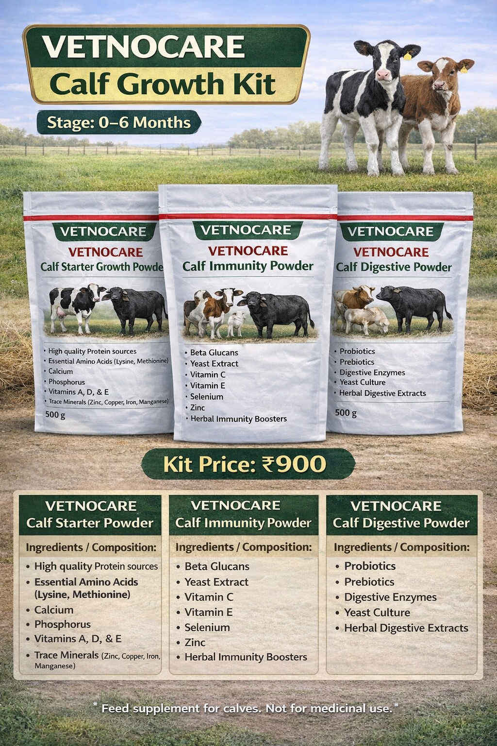 Vetnocare Calf Growth Kit