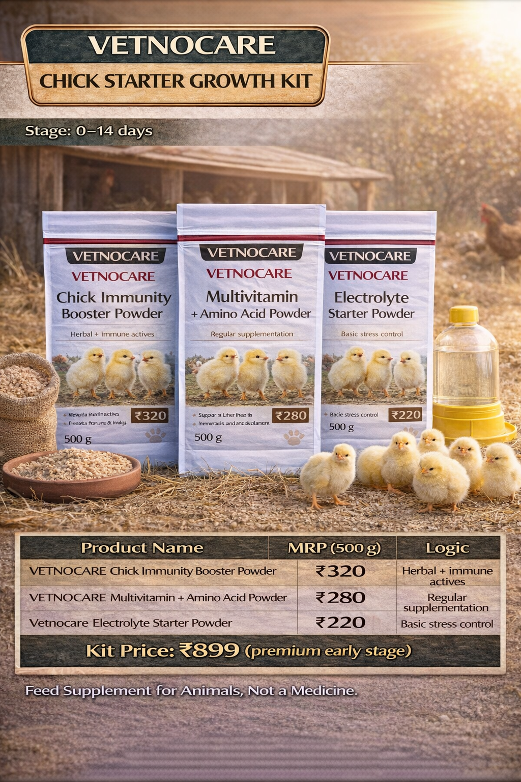 Vetnocare Chick Starter Growth Kit